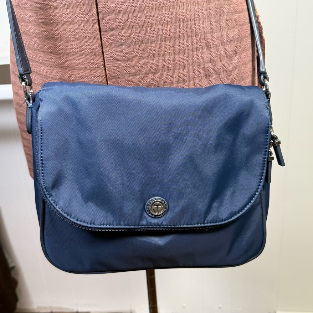 Talbots Blue Nylon Crossbody Tote Bag - Picture 3 of 13